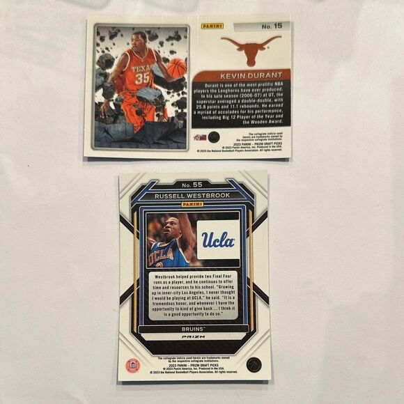 Panini Prizm Break Cards - Silver and Green Westbrook and Durant both mint - Picture 3 of 3